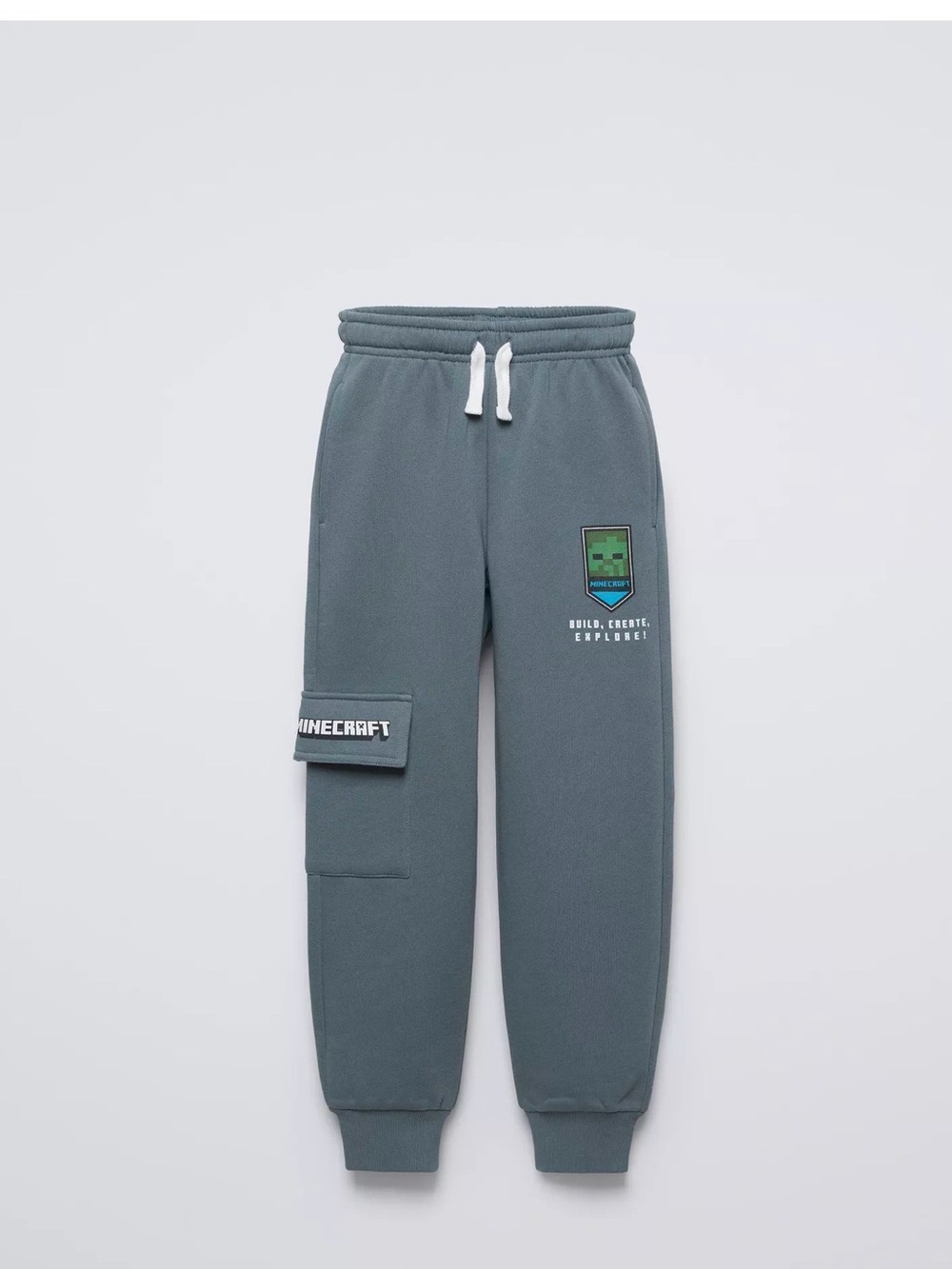 Zara Boys Gray Minecraft Cargo Joggers - size 11/12